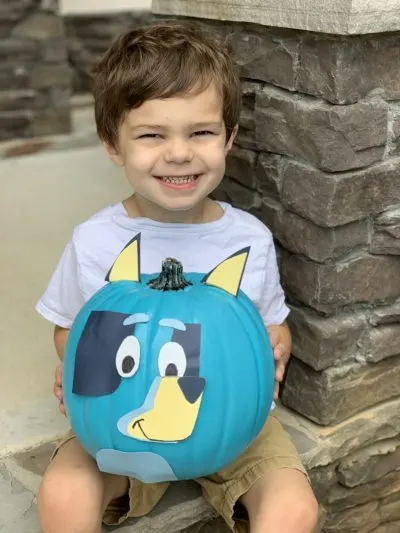 Disney Junior Bluey, Bluey Craft Idea, No-Carve Halloween Pumpkin