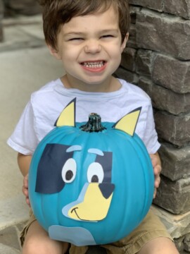 Disney Junior Bluey No-Carve Pumpkin Craft Tutorial