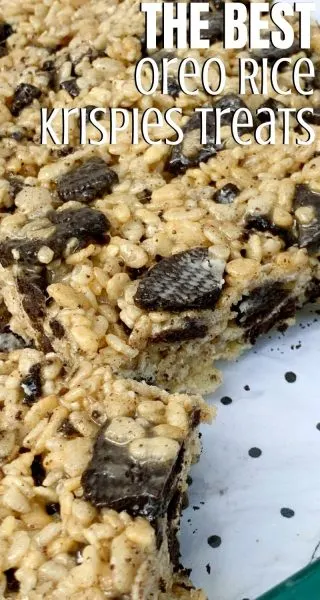 If you're a fan of Cookies-and-Cream flavor, you've got to try these EASY Oreo Rice Krispies Treats dessert! It's a twist on the classic with only 5 ingredients. #RiceKrispies #Oreo #OreoRecipes #Dessert #KidsDessert If you're a fan of Cookies-and-Cream flavor, you've got to try these EASY Oreo Rice Krispies Treats dessert! It's a twist on the classic with only 5 ingredients. #RiceKrispies #Oreo #OreoRecipes #Dessert #KidsDessert
