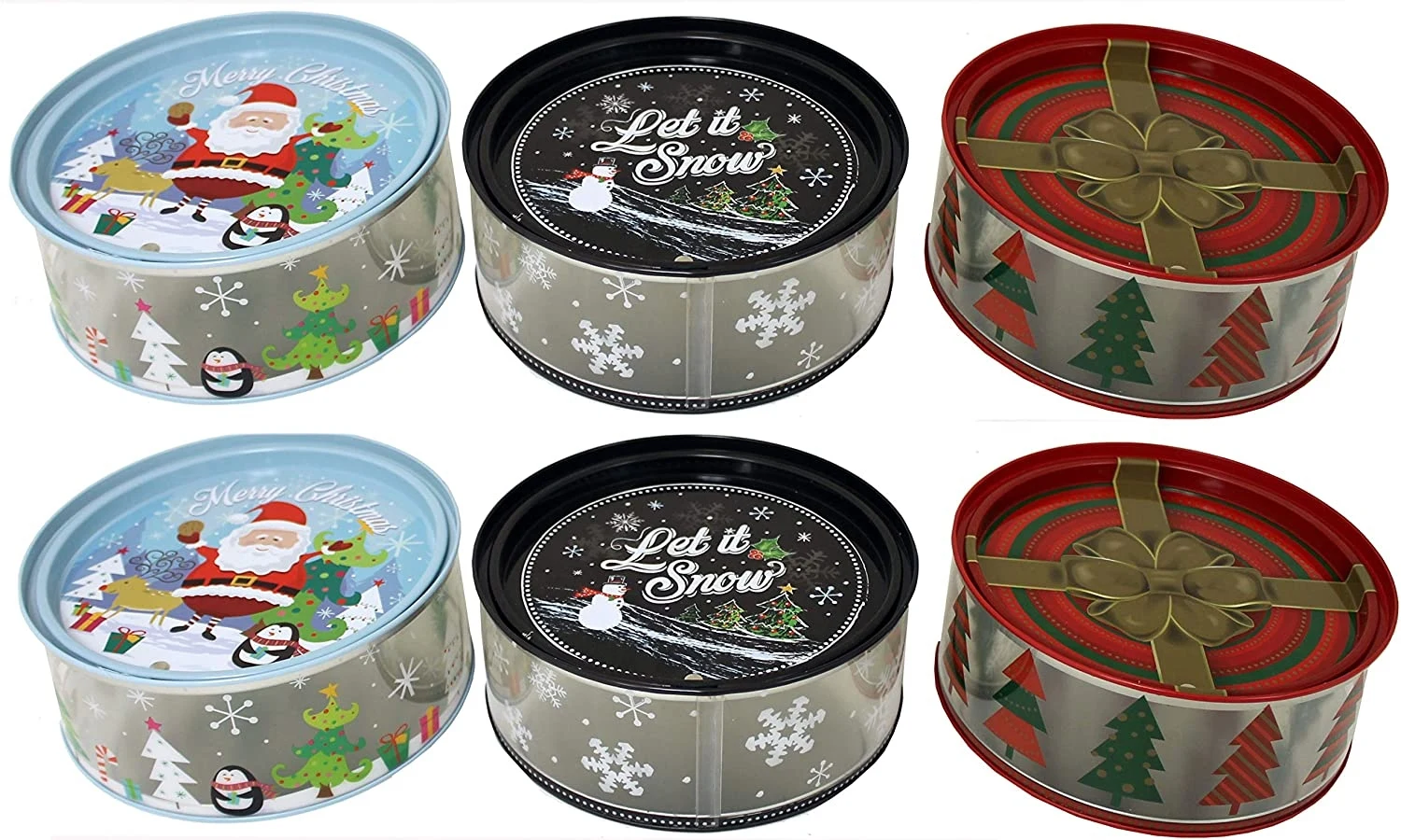 Holiday Clear Tins With Lid