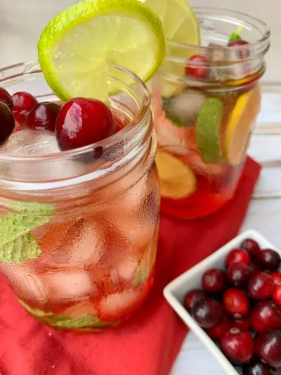 Mint Cranberry Mojito Recipe, Christmas Cocktail Recipe, Christmas Drink Recipe