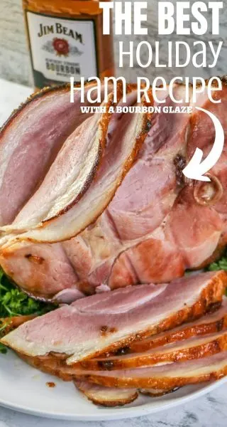 Baked golden brown with a bourbon glaze, this is everyone's favorite holiday ham recipe! It's sweet and tender. #HamRecipe #ChristmasHamRecipe #HolidayHamRecipe #Ham #GlazedHam