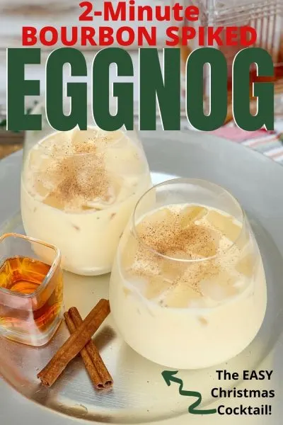 How to make Bourbon Spiked Eggnog, the EASY way, without an egg risk and no work over your stove top! It's the BEST Christmas cocktail. #BourbonCocktail #SpikedEggnog #EggnogDrinkRecipe #Eggnog How to make Bourbon Spiked Eggnog, the EASY way, without an egg risk and no work over your stove top! It's the BEST Christmas cocktail. #BourbonCocktail #SpikedEggnog #EggnogDrinkRecipe #Eggnog