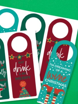 Printable Christmas Wine Tags