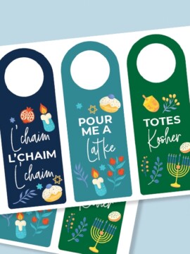 Free Printable Hanukkah Wine Tags