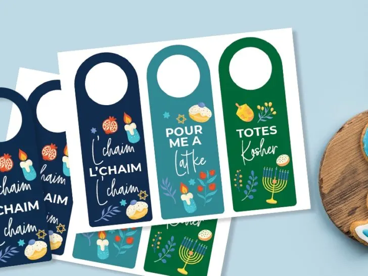 Free Printable Hanukkah Wine Tags