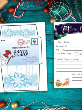 Free Christmas Printable: Template For Letter To Santa