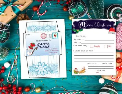 Free Christmas Printable: Template For Letter To Santa