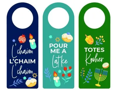 Free Printable Hanukkah Wine Tags