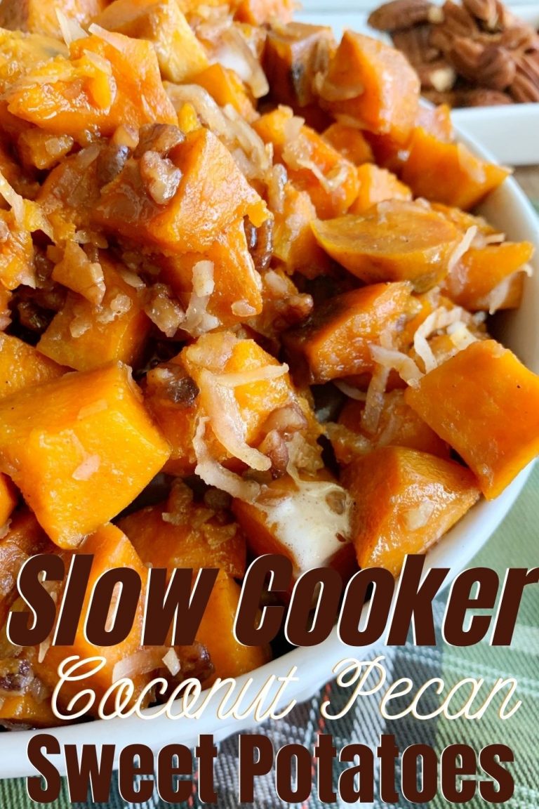 Thanksgiving Slow Cooker Sweet Potatoes (With Coconut & Pecan)