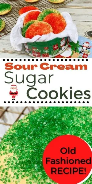 You've got to try Sour Cream Sugar Cookies and you'll be a believer! This old-fashioned recipe makes fluffy and SOFT sugar cookies. It's the perfect Christmas cookie recipe. #SugarCookies #ChristmasBaking #ChristmasCookies #ChristmasCookieRecipes You've got to try Sour Cream Sugar Cookies and you'll be a believer! This old-fashioned recipe makes fluffy and SOFT sugar cookies. It's the perfect Christmas cookie recipe.