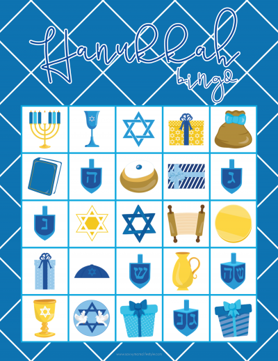 Printable Hanukkah Bingo Card Games