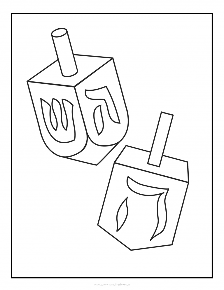 Printable Hanukkah Coloring Pages &amp; Bingo Game Cards