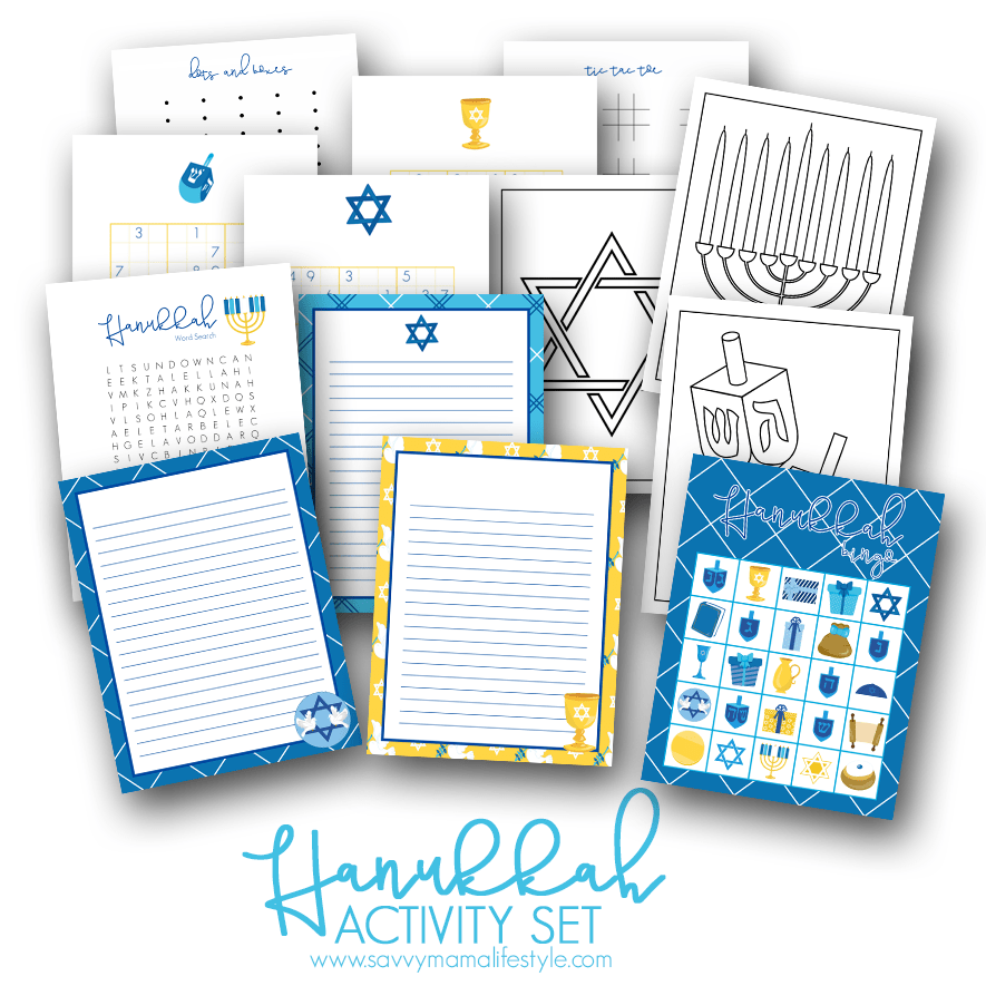 Hanukkah Coloring Pages, Bingo Cards and Games