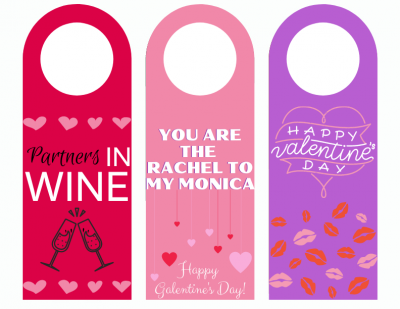 Valentine's Day Printable Wine Tag Design, Valentine's Day Wine Tags