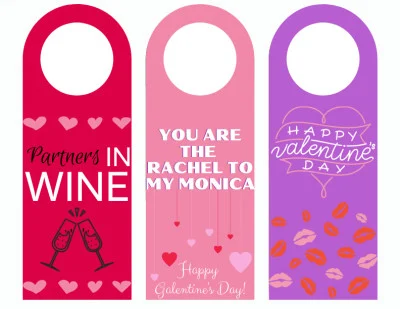 Valentine's Day Printable Wine Tag Design, Valentine's Day Wine Tags