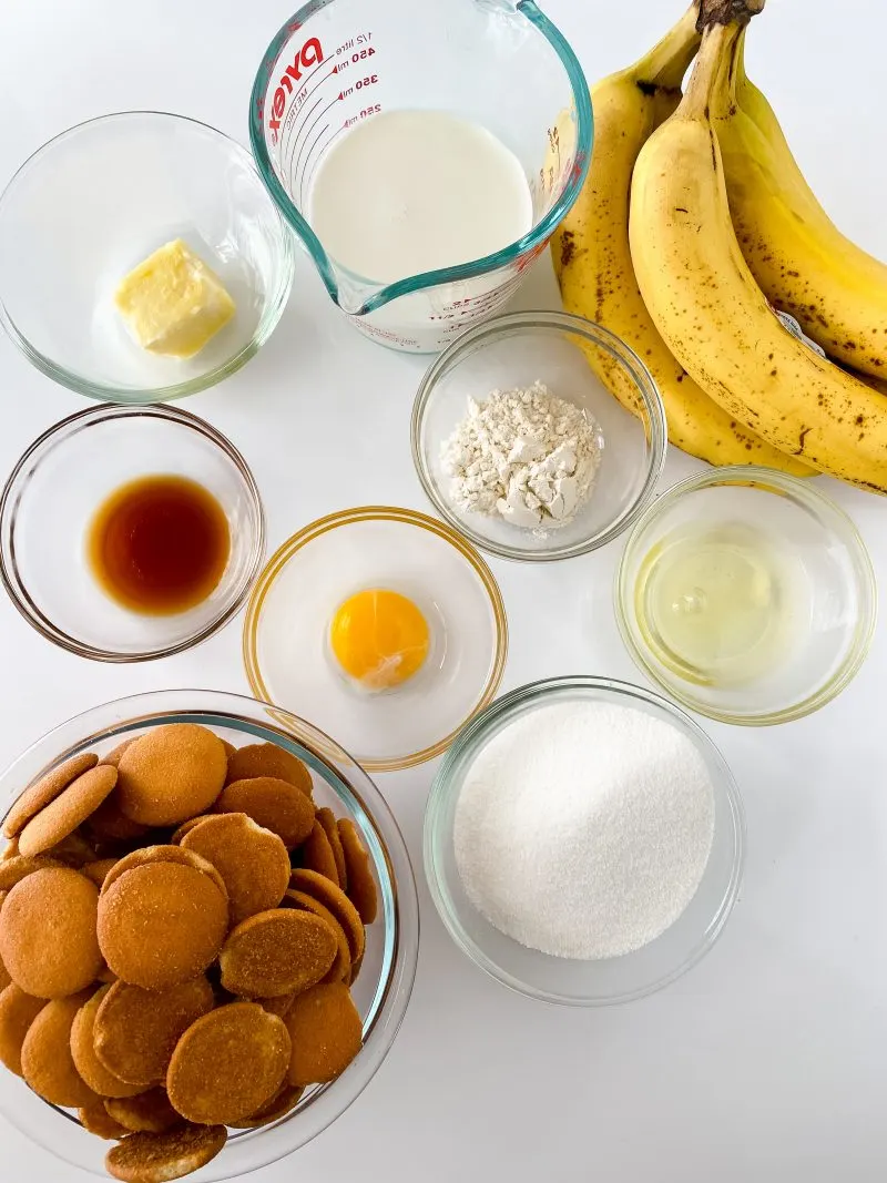 Baked Banana Pudding Ingredients
