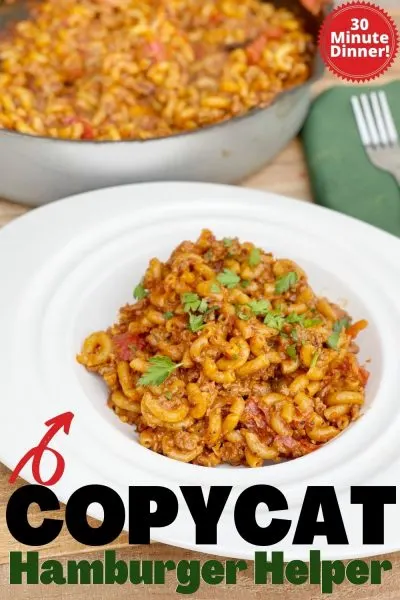 This homemade hamburger helper recipe is almost an identical copycat - but better! It's a great 30 minute family dinner idea. #CopycatRecipe #GroundBeefRecipe #FamilyDinnerRecipe #PastaRecipe This homemade hamburger helper recipe is almost an identical copycat - but better! It's a great 30 minute family dinner idea. #CopycatRecipe #GroundBeefRecipe #FamilyDinnerRecipe #PastaRecipe