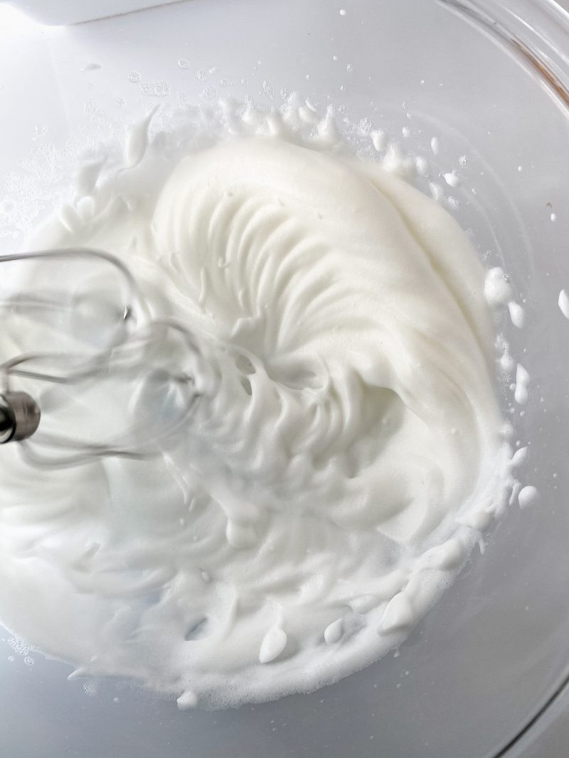 Whisking egg whites to make meringue