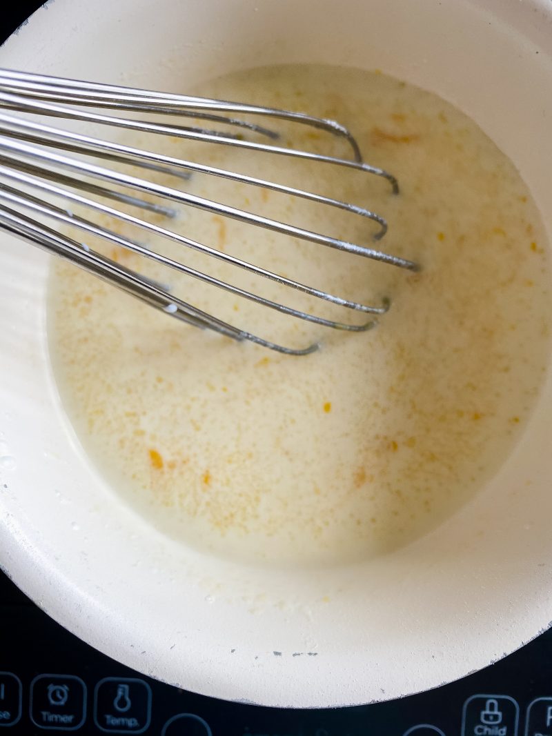 Melting butter in saucepan