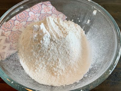Sifted flour, salt and baking powder