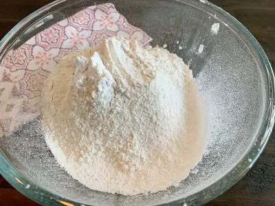 Sifted flour, salt and baking powder