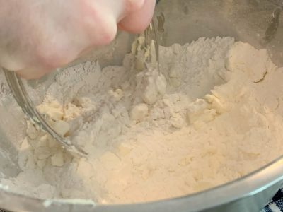 Cutting cold butter into self-rising flour