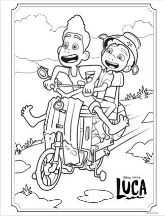 LUCA Coloring Pages Disney+