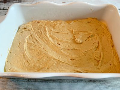 Cake Batter ready to bake in the oven