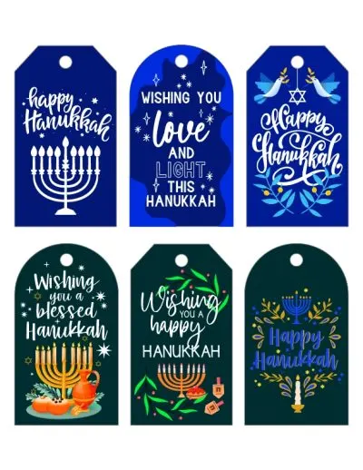 Hanukkah gift tags to print for free