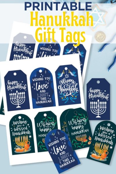 Celebrate the "Festival of Lights" with these printable Hanukkah gift tags - with six designs total!