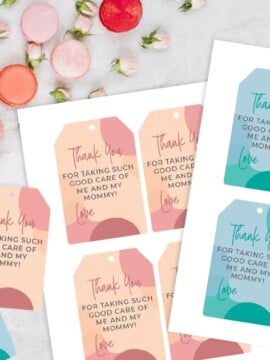 Labor and Delivery Nurse Thank You Gift Tags