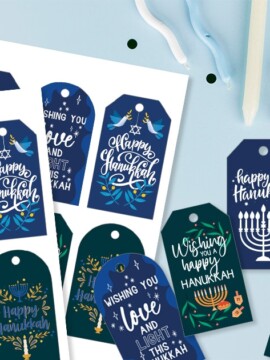 Printable Hanukkah Gift Tags