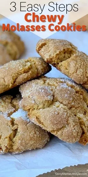 Made in just three easy steps, these Chewy Molasses Cookies are rolled in sugar and baked until the crinkle.