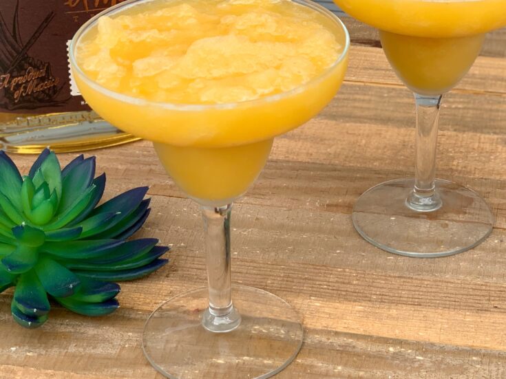Easy large batch frozen peach margarita recipe