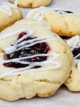 Easy Raspberry Shortbread Thumbprint Cookies