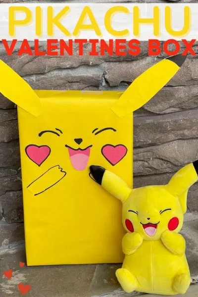 How to make your own Pokemon Pikachu Valentines Box - using a FREE template! #ValentinesBox