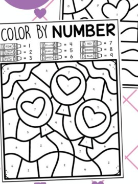 Valentines Day Color by Number Coloring Pages