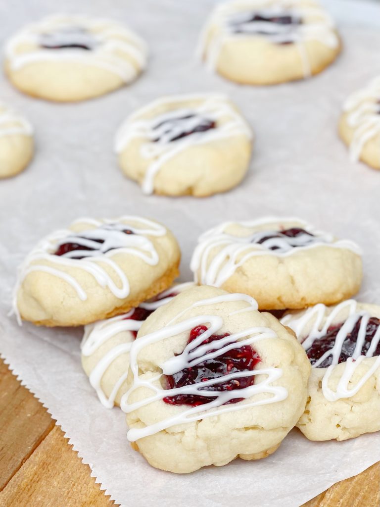 Raspberry Shortbread Thumbprint Cookie Recipe With Icing