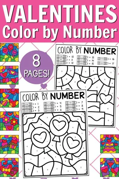 Print these FREE Valentines Day Color by Number coloring pages to celebrate the holiday of love. #ValentinesDay Print these FREE Valentines Day Color by Number coloring pages to celebrate the holiday of love. #ValentinesDay