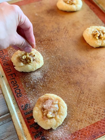 Filling Baklava Cookies With Walnut Honey Filling