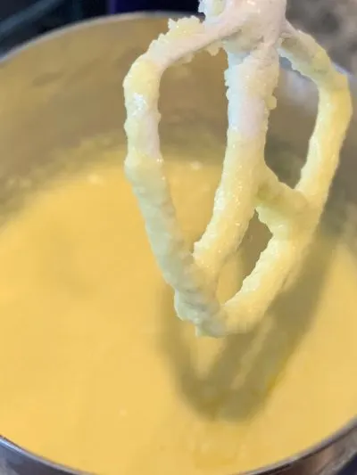 Creaming the butter and sugar together in stand mixer.