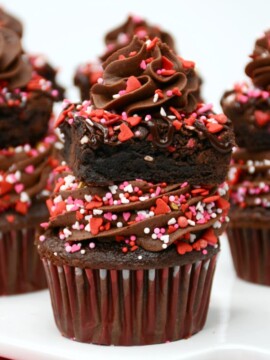 Chocolate Brownie Valentines Day Cupcakes Recipe