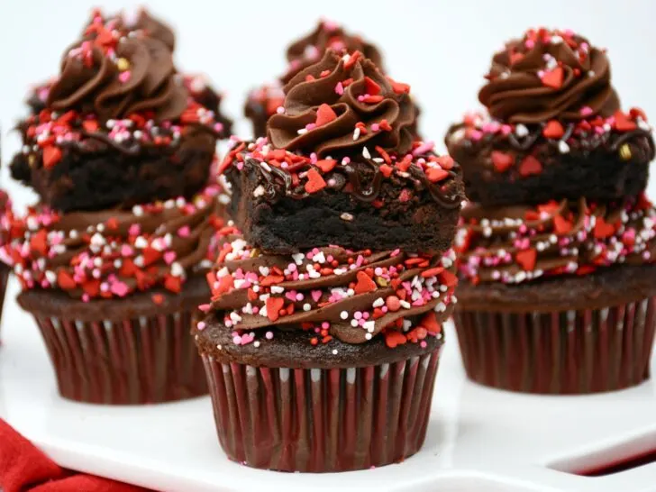 Chocolate Brownie Valentines Day Cupcakes Recipe