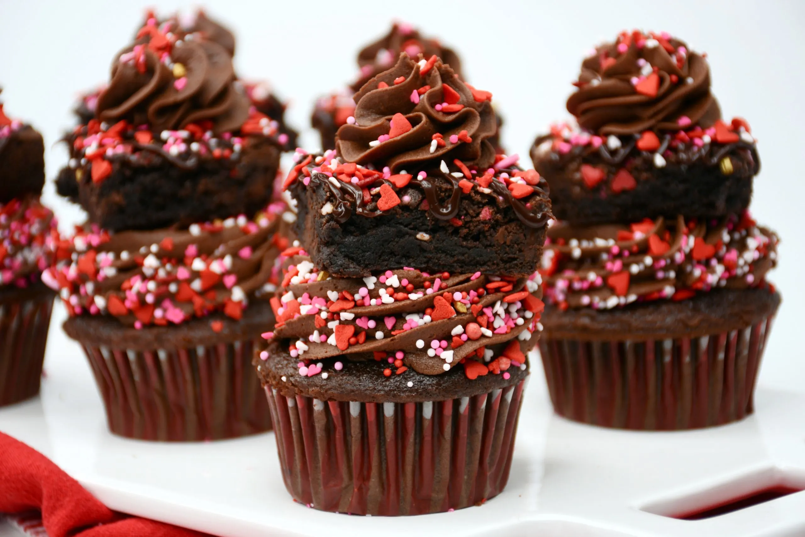 Chocolate Brownie Valentines Day Cupcakes Recipe