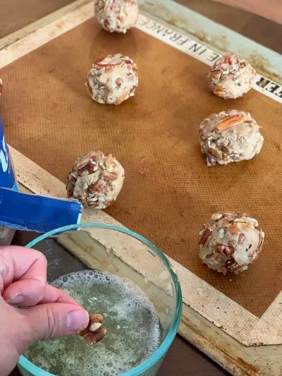 Butter Pecan Cookies Rolled in Pecans