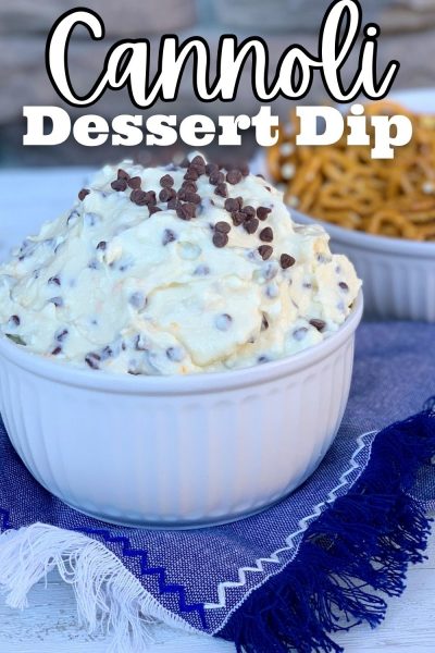Sweet and creamy, with chocolate and a hint of orange - this Cannoli Dessert Dip is perfect for a party!
