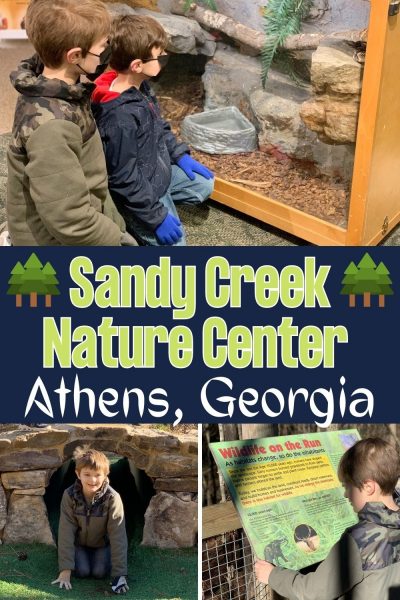 The best things for kids to do at Sandy Creek Nature Center in Athens, Georgia.