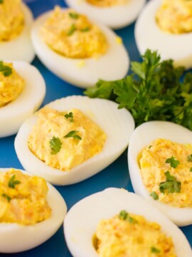 Spicy Shrimp Deviled Eggs Appetizer Recipe