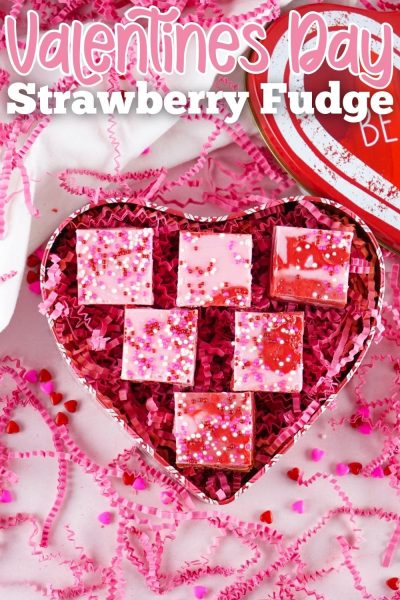 Surprise your sweetheart with this easy Valentines Day Fudge recipe that tastes like strawberry milk! It's creamy, soft and delicious.